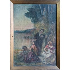 Emile Brunet (1869-1943) Oil On Canvas