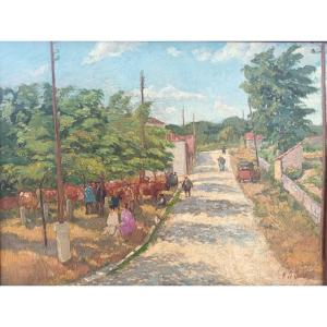 Village Landscape - Henri Le Charles – Circa 1925