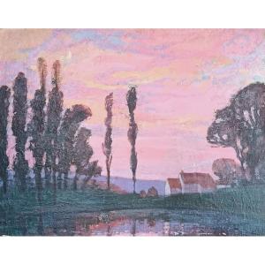 Twilight, Symbolist Landscape By Georges Château, 1947
