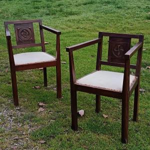 Pair Of Armchairs, In The Style Of Benjamin Gomez, Circa 1930