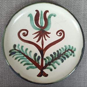 Plate With Floral Decoration By Picault, Circa 1948/49