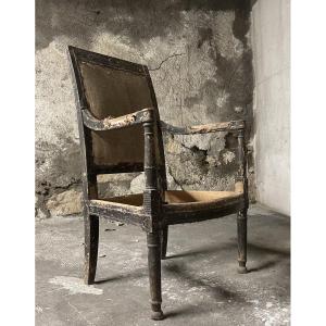 Antique Black Directoire Armchair