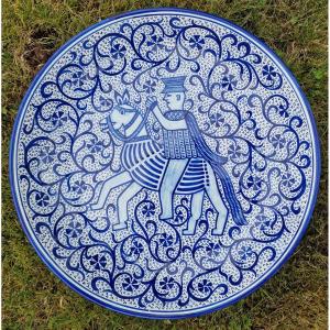 Large Hb Quimper Charger For The Colonial Exhibition Of 1931 Atelier Poulain Iran