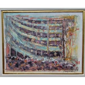 Watercolor Lyon Opera By Jacques Truphémus Dated 1963 Provenance Galerie Romanet Paris