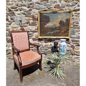 Mahogany Armchair Stamped Georges Alphonse Jacob Desmalter Empire Charles