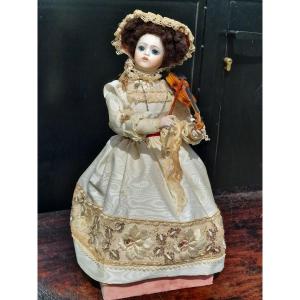 Automation The Violinist By Christine Duchaussois Nombre d'Or Porcelain Doll Closed Mouth
