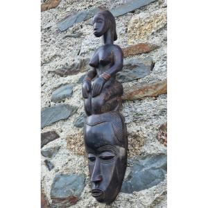 Guro Mask Ivory Coast Topped With A Female Statuette With A Dark Patina