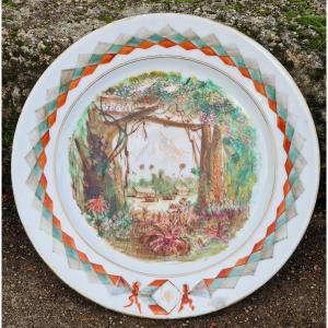 Porcelain Dish Decorated With An Episode From The Indian War, Sepoys, 1857, Jules Vandercruyce