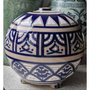 Ball Vase By Marc And Roger François, Art Deco, Hispano-moorish Style, Malicorne