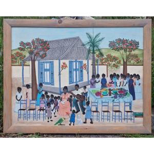 Painting Of A Banquet Meal In Haiti By Eugène Jean