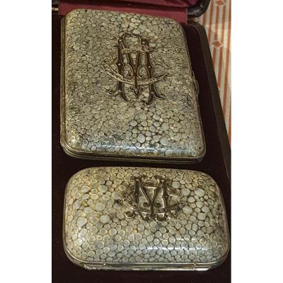 Galuchat And Silver Bal Set Giraudon Supplier King Portugal