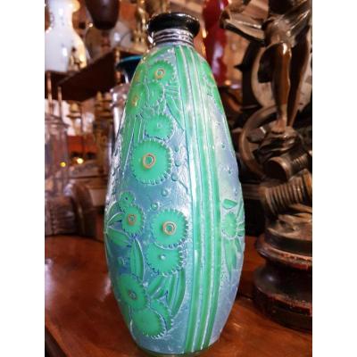 Vase Delatte Nancy Glass Multilayer And Gilding