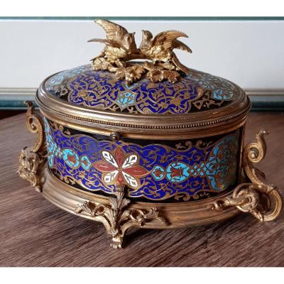 Casket Box Gilt Bronze And Cloisonné Enamels Alphonse Giroux Paris