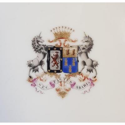 Porcelain Plate With Arms Of The Fournier Family From Pellan Daminet Hainaut