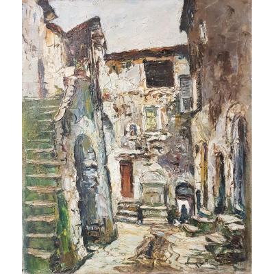 Painting René Le Forestier (1903-1972) The Fountain Of The Escarene Near Nice