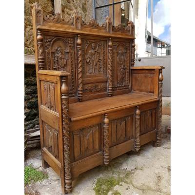 Bench Chest St. High Time Panels Saint Paul, Stone And Catherine Of Alexandria.