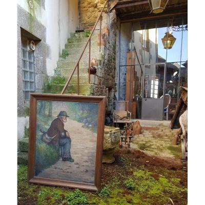 Large Historical Painting Of The Butte Montmartre By Géo Cim Friend Of Modigliani Modigliani And Raoul Dufy Paris Old Life
