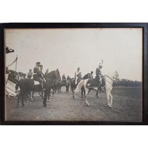 Large Photography Pierre 1st Of Serbia On Horseback World War I Chusseau Flaviens