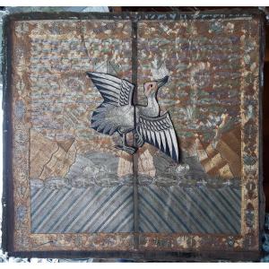 Large Rank Square Mandarin Pinyin Embroidered Qing Dynasty