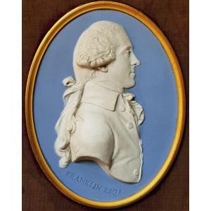 Medallion Portrait Of William Temple Franklin (1760-1823) By Josiah Wedgwood In Cameo 1783