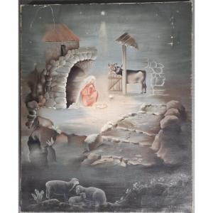 Nativity Painting Virgin And Christ By Barbara Konstan Polish Painter Born In Ukraine