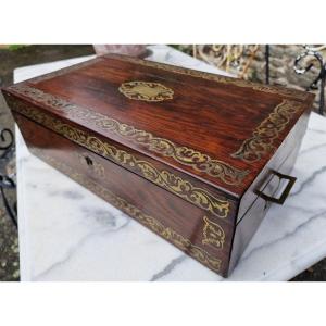 Marine Rosewood And Golden Brass Writing Box Restoration