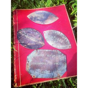 Lot Of 4 Copper Working Plaques, 19th Century