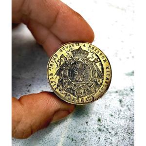 Important Wax Seal, Coat Of Arms, Chiseled Bronze, Imperial Notary, Saint Flour Court
