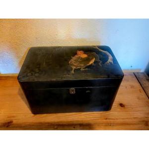 Tea Caddy, Japanese Lacquer, 2 Compartments, Hiramaki-e, Takamaki-e, Nashi-ji, Meiji, 19th C