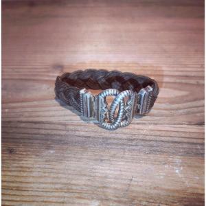 Lovely Braided Hair Bracelet, Gilt Silver Mount, France Napoleon III