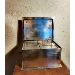 Beautiful Art & Craft, Silver Plated Bronze, Victorian Period, 19th Century Compartment Box 