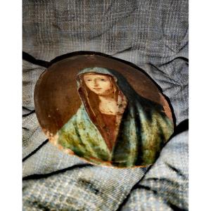 Beautiful Oil Painting On Copper, Oval Format, 17th-18th Century, Mary Magdalena