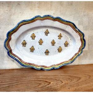 Interesting Small Primitive Earthenware Dish, Counter-revolutionary, Probably Nevers, Ca. 1815