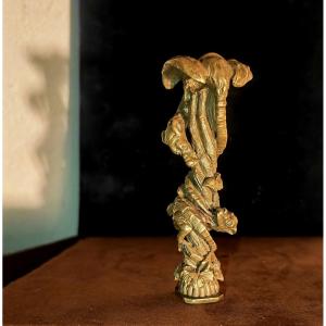 Beautiful Wax Seal, Dragon Duel Seal, Neo-classical Bronze, 19th Century 