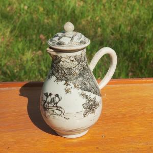 Pretty Milk Jug, Chinese Porcelain, East India Company, Grisaille, Love & Fidelity Decor, 18th