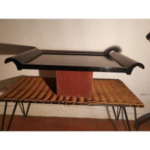 Large Tray, Vietnamese Black Lacquer, Thanh Ley, Circa 1950-60