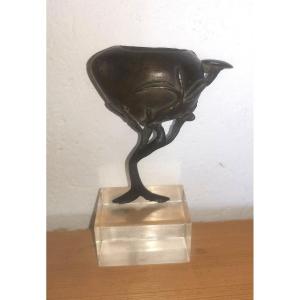 Part Of Censer, Chinese Bronze Early 19thc, Longevity Peach