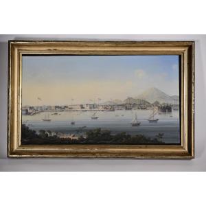 Anglo-chinese Gouache Depicting The Port Of Canton In China