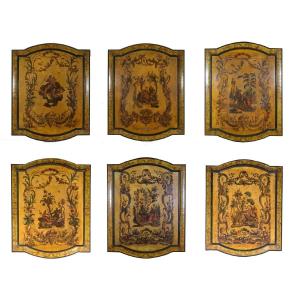 Set Of Six 18th Century Arte Povera Panels