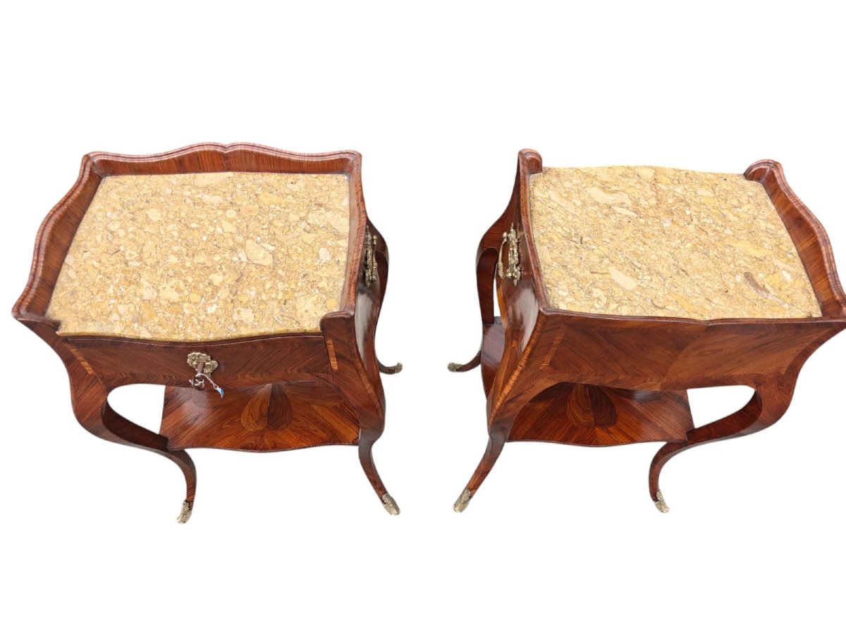 Coppia di tavolini da notte Luigi XV-photo-1