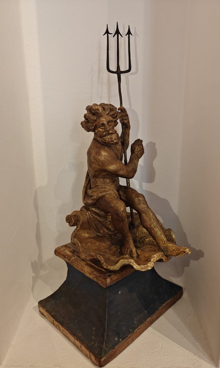 Nettuno in legno dorato-photo-2