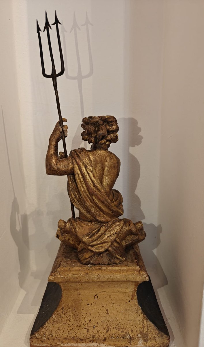Nettuno in legno dorato-photo-4