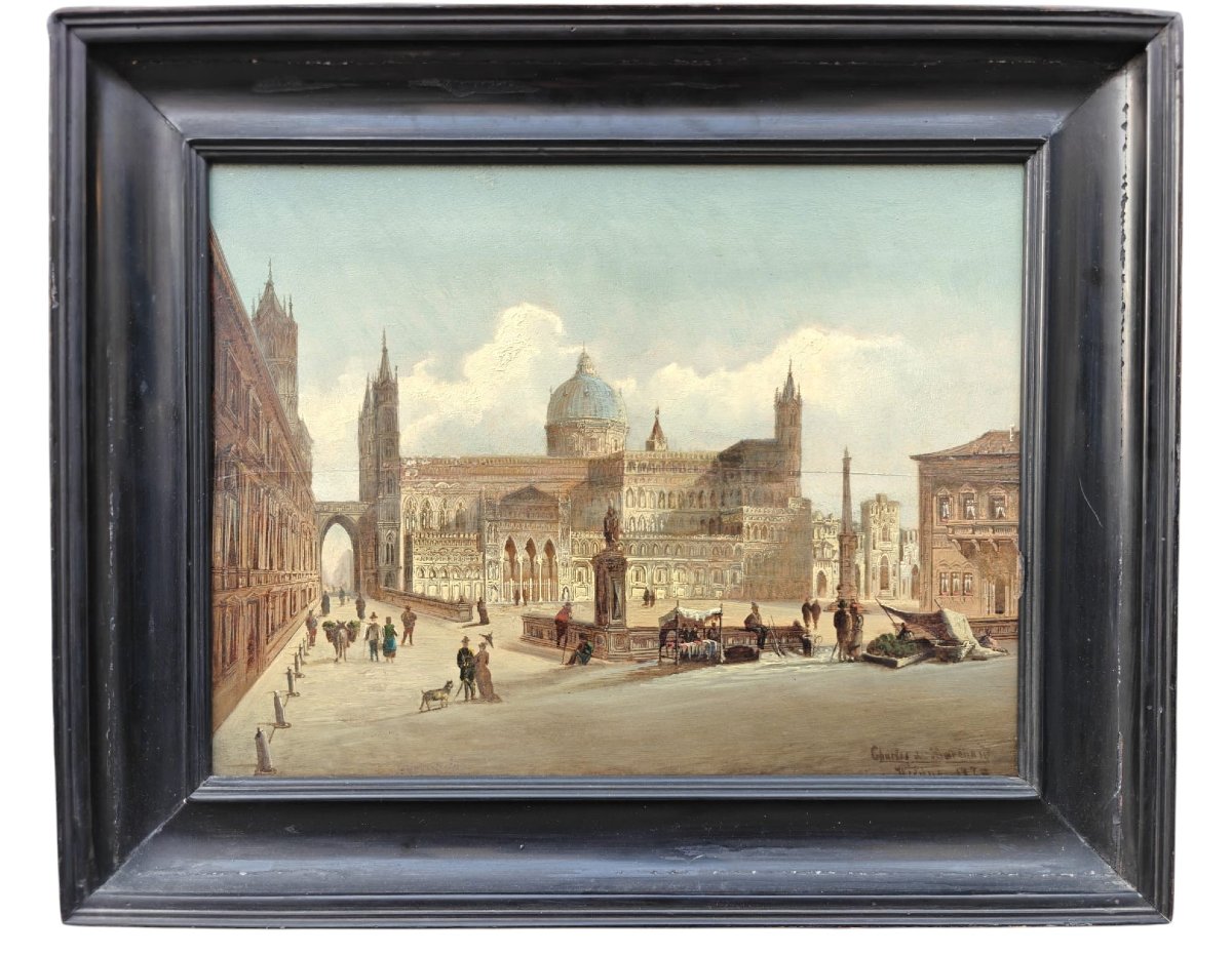 Veduta Duomo di Palermo - Karl Kaufmann 1873