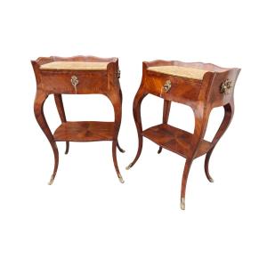 Coppia di tavolini da notte Luigi XV