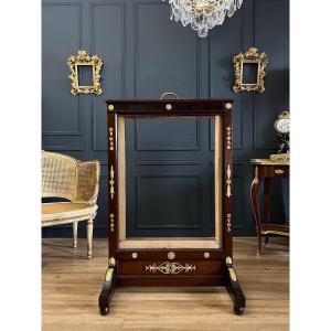 Écran De Cheminée D’époque Empire En Acajou Estampillé Jacob - XIXe 