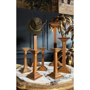 Series Of 7 “marottes” Hat Holders From Art Deco Period Stamped Siegel - 20th