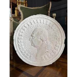 19th Century Plaster Medallion Representative Louis XVIII