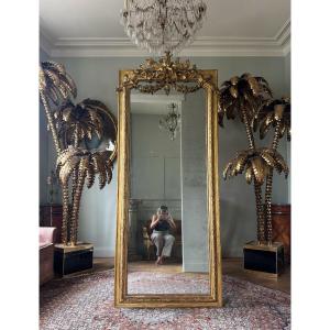 Late 19th Century Giltwood Mirror With Bird Decoration 