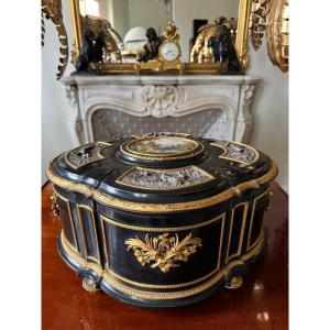 Important 19th Century Box Signed Alphonse Giroux With Hunting Decoration 