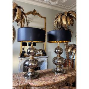 Pair Of Ceramic Lamps From The 1970s - 20th Century 